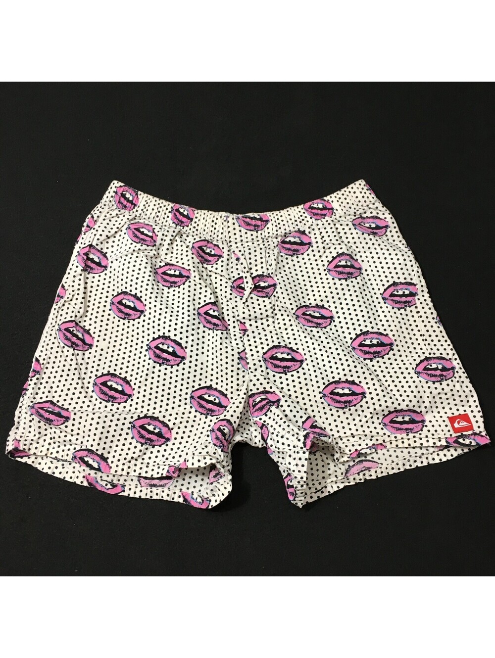 kisses mouth Print Boxer Mens Shorts Cotton quiksilver HOT LIPS Y2K